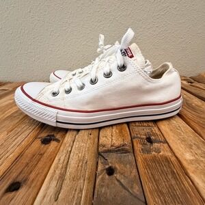 Converse Chuck Taylor All Star Low Top White Canvas Sneakers W7652 Womens 9